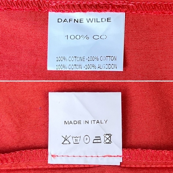 Daphne Wilde Brent Shirt Dress Size 2 (M/L) Oversized Cotton Red Orange Midi EUC - Picture 7 of 9